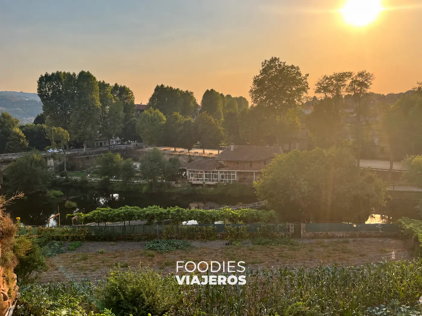 The Arnoia River area at sunset in Allariz